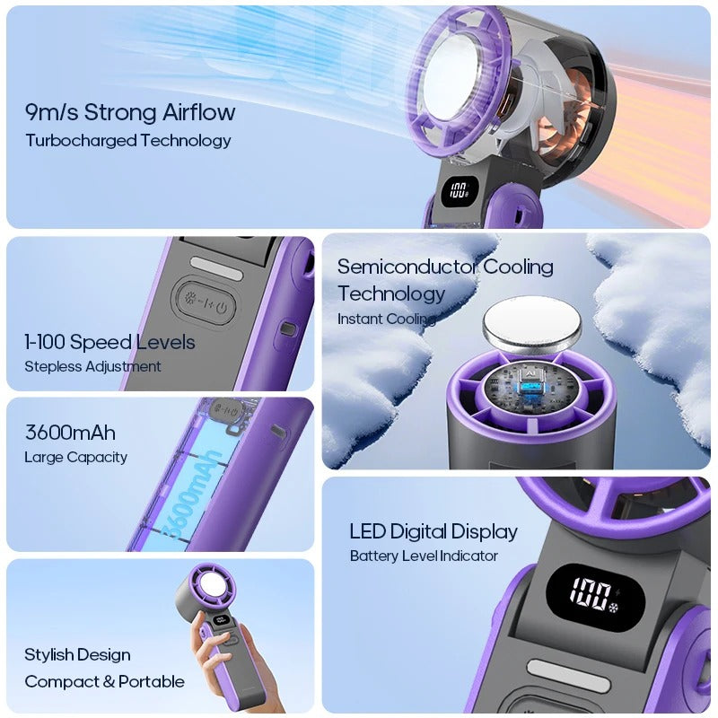 KINSCOTER Portable Turbo Fan – Foldable, Powerful Air Cooling Anywhere